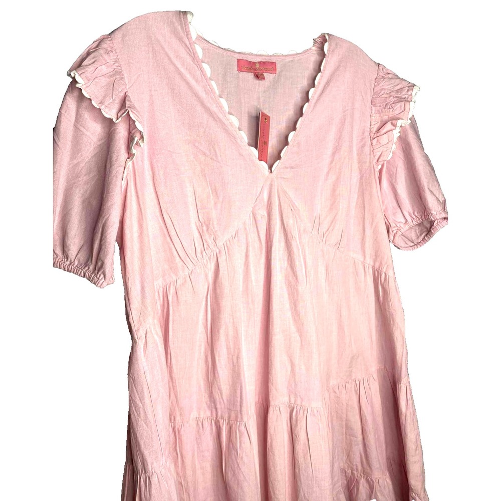 Simply Southern‎ RicRac Dress Womens small Ruffle pink tiered coquette babydoll - Picture 2 of 9